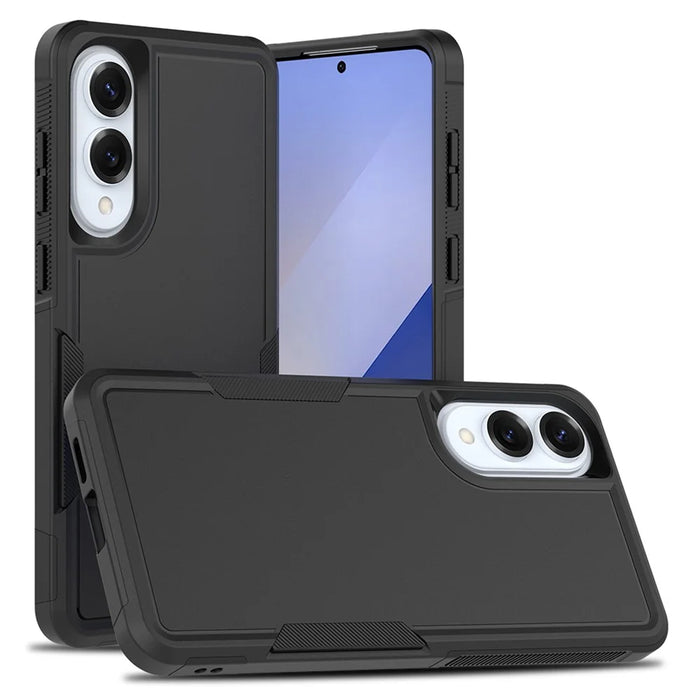 For Samsung Galaxy S25 Edge Case 2 in 1 PC + TPU Shockproof Phone Cover - Black - 1