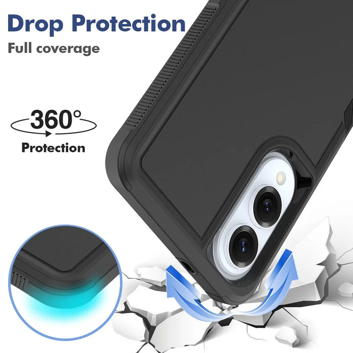 For Samsung Galaxy S25 Edge Case 2 in 1 PC + TPU Shockproof Phone Cover - Black - 3