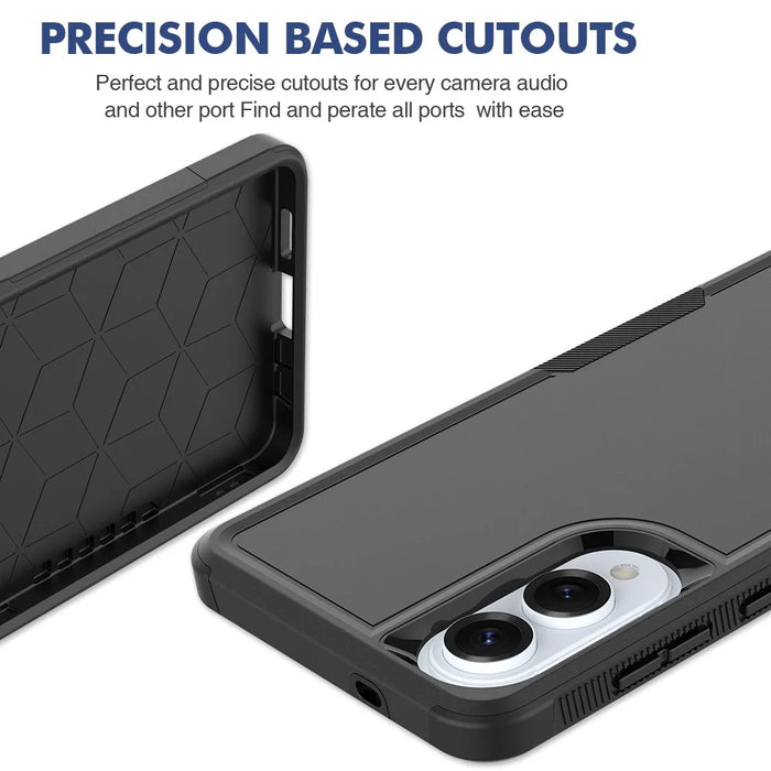For Samsung Galaxy S25 Edge Case 2 in 1 PC + TPU Shockproof Phone Cover - Black - 5