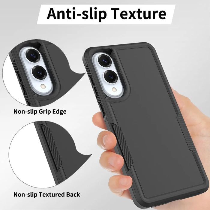 For Samsung Galaxy S25 Edge Case 2 in 1 PC + TPU Shockproof Phone Cover - Black - 6