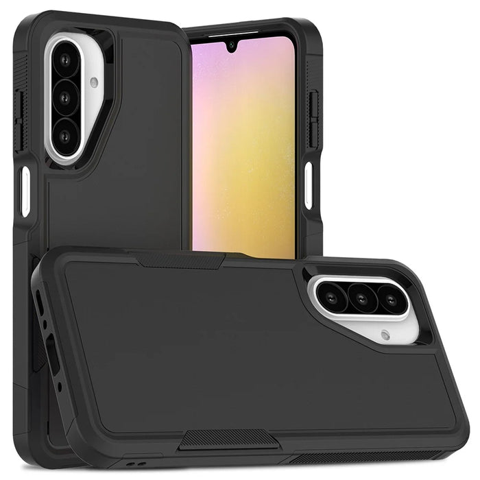 For Samsung Galaxy A26 5G Case 2 in 1 PC + TPU Shockproof Phone Cover - Black - 1