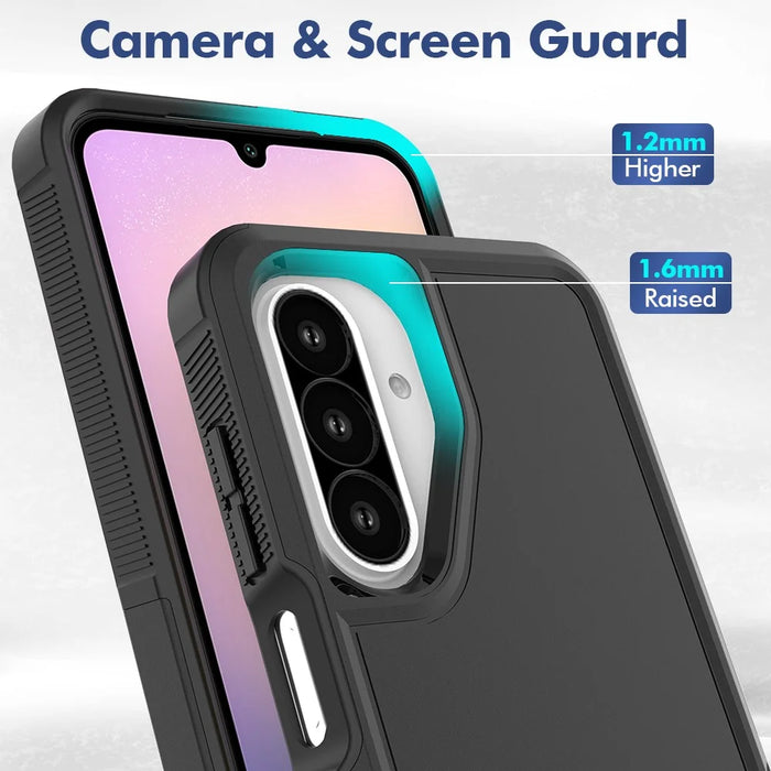 For Samsung Galaxy A26 5G Case 2 in 1 PC + TPU Shockproof Phone Cover - Black - 2