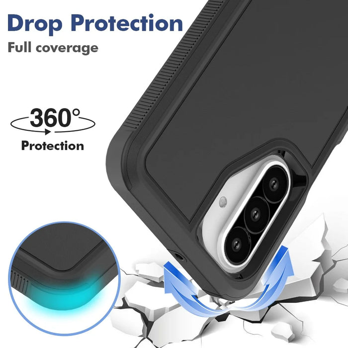For Samsung Galaxy A26 5G Case 2 in 1 PC + TPU Shockproof Phone Cover - Black - 3