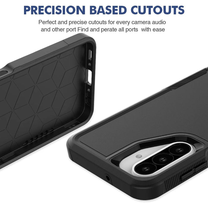 For Samsung Galaxy A26 5G Case 2 in 1 PC + TPU Shockproof Phone Cover - Black - 5