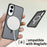 For Samsung Galaxy S25 Edge Magnetic Case TPU Frame Acrylic Back Phone Cover Skin Touch - Black - 4