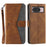 For Google Pixel 10 Pro / 10 / 9 Pro / 9 Leather Case Splicing Stitching Wallet Phone Cover with Wrist Strap - Brown - 1