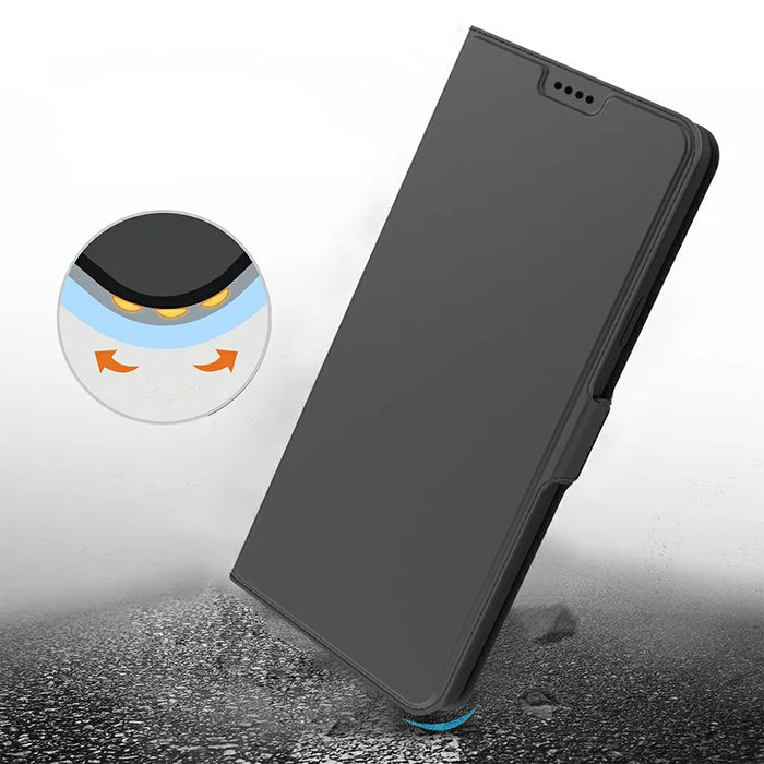 For Nothing Phone (3a) Case Shockproof TPU Inner Shell Leather Phone Cover Card Slot - Black - 6