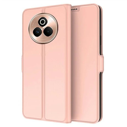 For Realme P3 Pro 5G Case Shockproof TPU Inner Shell Leather Phone Cover Card Slot - Rose Gold - 1