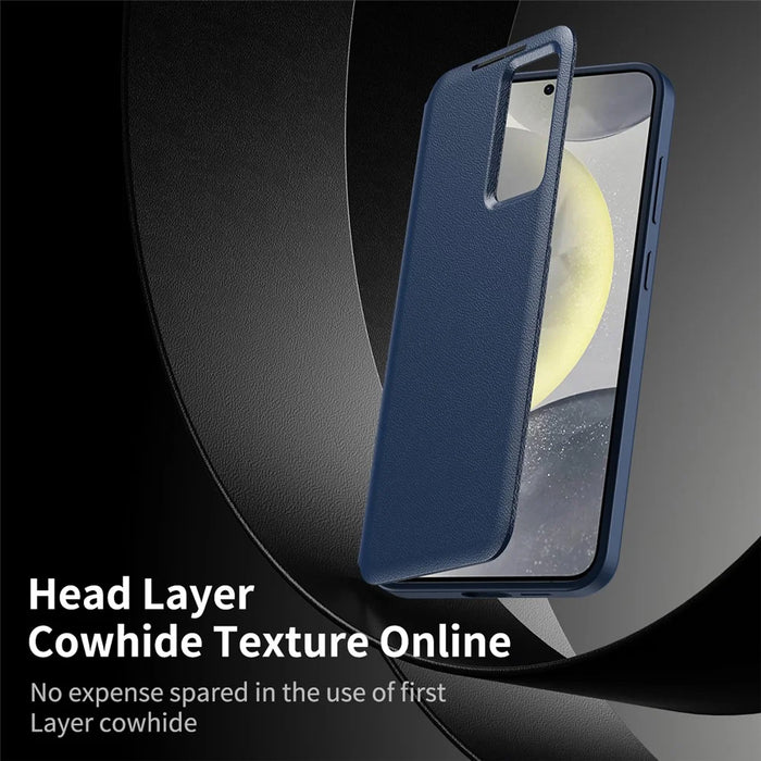 For Samsung Galaxy S24 FE Case with Card Holder Smart View Window Leather Phone Cover - Sapphire - 4