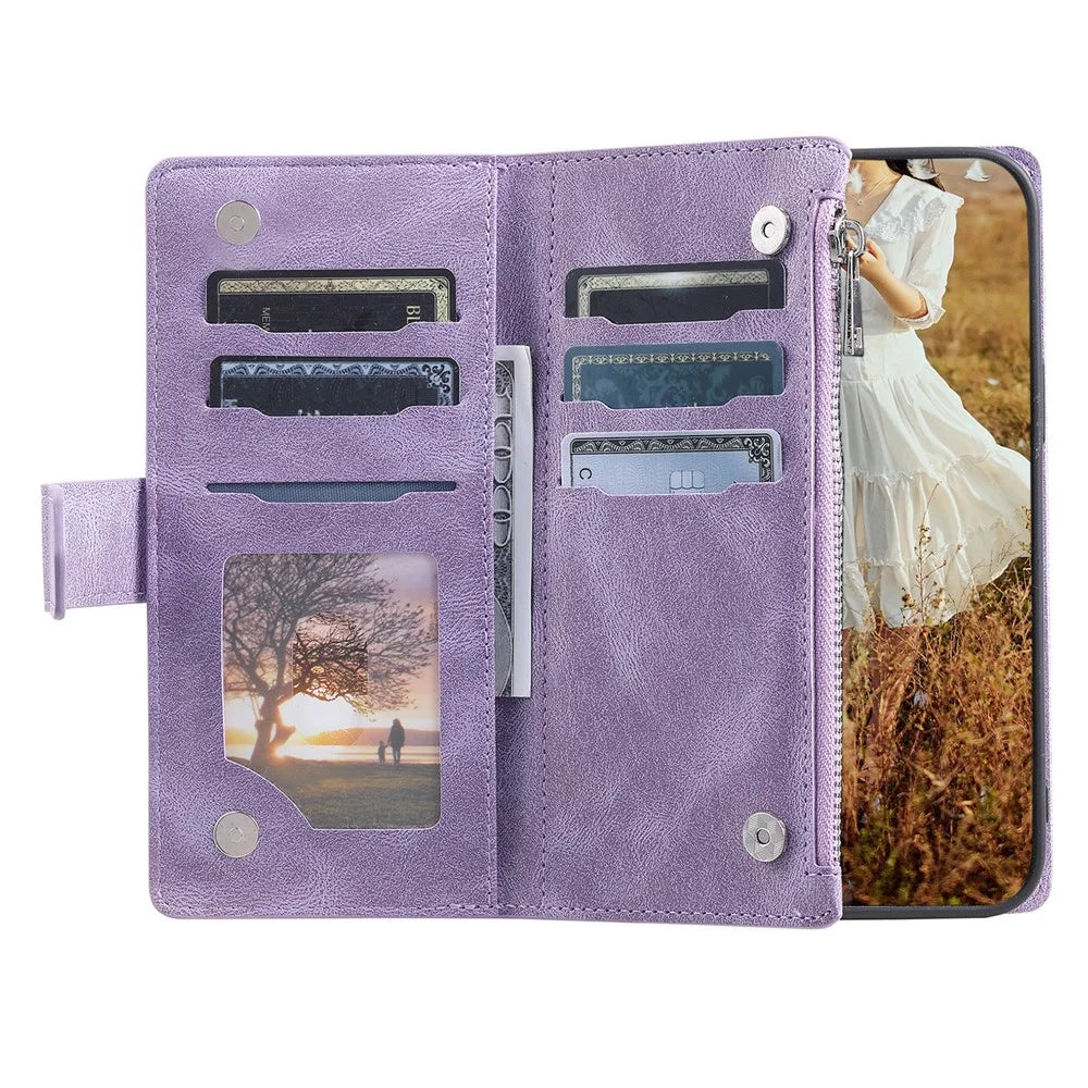 Style 005 For Google Pixel 10 Pro XL Wallet Case Rhombus Stitching Line PU Leather Phone Cover - Purple - 2