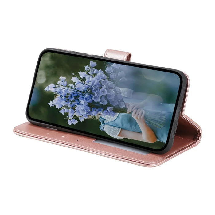 For Google Pixel 10 Pro XL Stand Case Imprinted Totem PU Leather Wallet Phone Cover - Rose Gold - 3