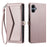 For Samsung Galaxy A06 5G Leather Case with Wrist Strap Wallet Stand Phone Cover - Rose Gold - 1