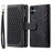 Style 005 For Samsung Galaxy A06 5G Wallet Case Rhombus Stitching Line PU Leather Phone Cover - Black - 1