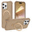 For iPhone 16 Pro Max Case Compatible with MagSafe Kickstand TPU + PC Shockproof Phone Back Cover - Gold - 1