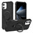 For iPhone 16 Case Compatible with MagSafe Kickstand TPU + PC Shockproof Phone Back Cover - Black - 1