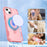 For iPhone 15 Case Compatible with MagSafe Kickstand TPU + PC Shockproof Phone Back Cover - Pink - 5