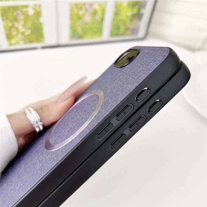 For iPhone 17e / 16e Case Drop-Proof TPU + Cloth Back Phone Cover Compatible with MagSafe - Orange - 5