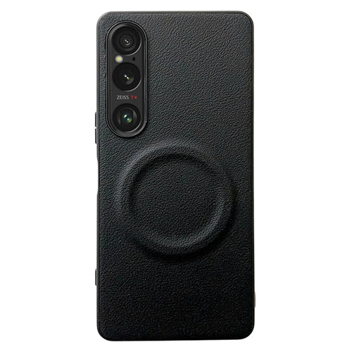 For Sony Xperia 1 VI Magnetic Case PU + TPU Phone Back Cover - Black - 1