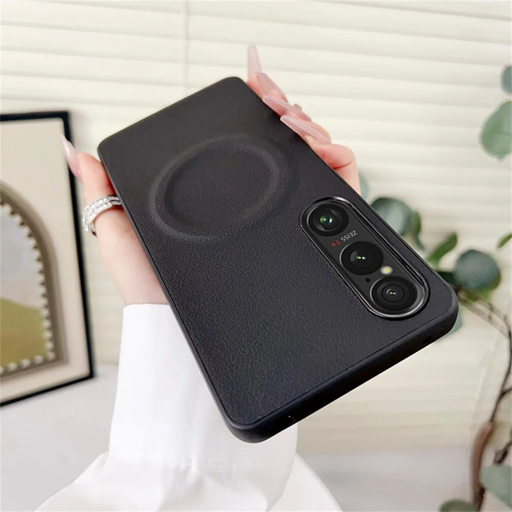 For Sony Xperia 1 VI Magnetic Case PU + TPU Phone Back Cover - Black - 2