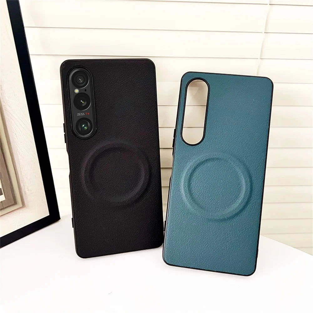 For Sony Xperia 1 VI Magnetic Case PU + TPU Phone Back Cover - Black - 4