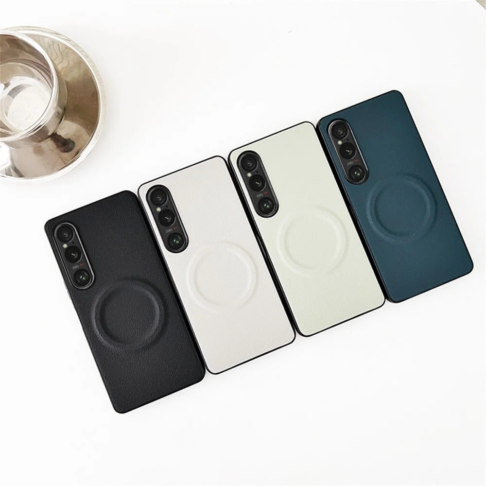 For Sony Xperia 1 VI Magnetic Case PU + TPU Phone Back Cover - Black - 7