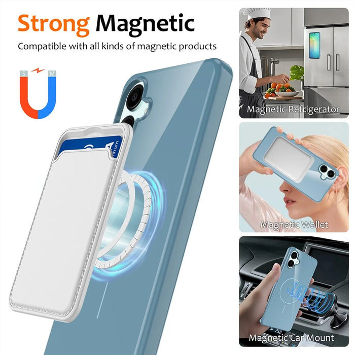 For Samsung Galaxy A06 4G Magnetic Case TPU Phone Back Cover with Lanyard - Blue - 7