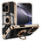 For iPhone 16 Pro Max Case with Astronaut Ring Kickstand 6D Electroplating TPU Phone Cover - Black - 1