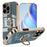For iPhone 16 Pro Case Precise Cutouts 6D Electroplating TPU Phone Cover with Ring Holder - Grey - 1