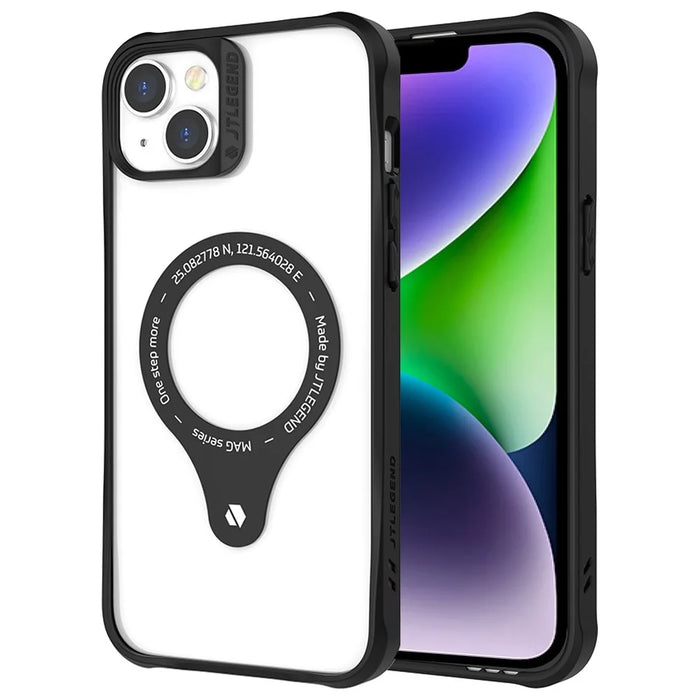 TLEGEND DX MAG Military Grade Phone Case for iPhone 14 Plus, Shockproof TPU + PC Protetive Back Cover with Camera Frame Support Wireless Charging - Black - 1