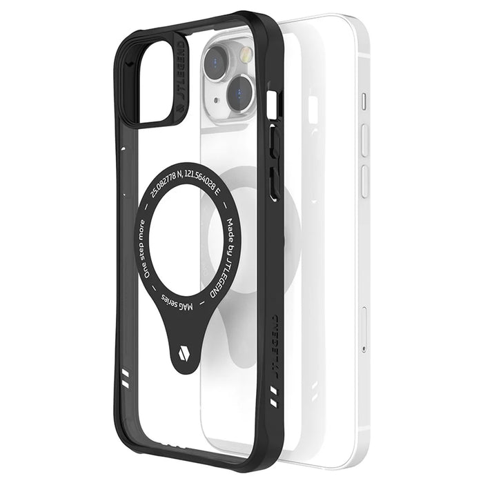 TLEGEND DX MAG Military Grade Phone Case for iPhone 14 Plus, Shockproof TPU + PC Protetive Back Cover with Camera Frame Support Wireless Charging - Black - 3