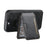 SUTENI M3 For iPhone 16 Pro Max Magnetic Case Cowhide Texture Leather Back Cover with Card Bag Kickstand - Black - 3