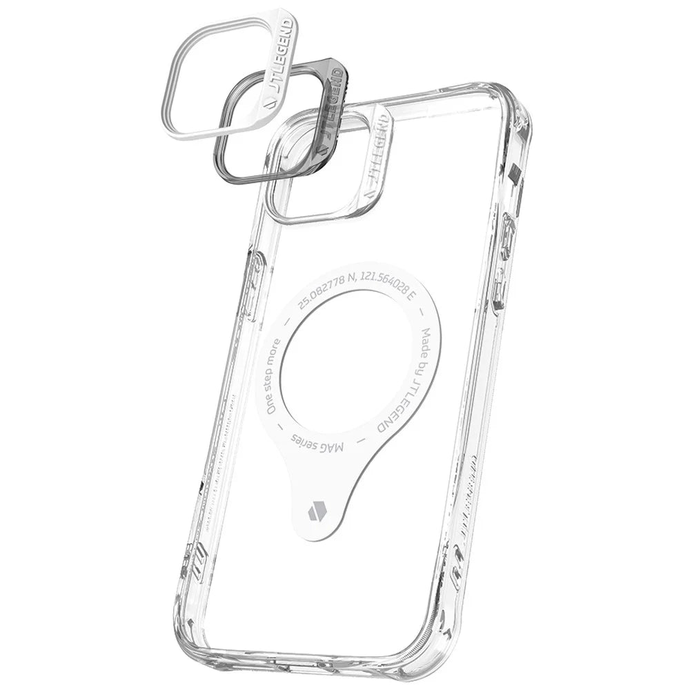 TLEGEND DX MAG Anti-scratch Phone Case for iPhone 14, Military Grade TPU + PC Anti-drop Phone Cover with Camera Frame Support Wireless Charging - Transparent - 2