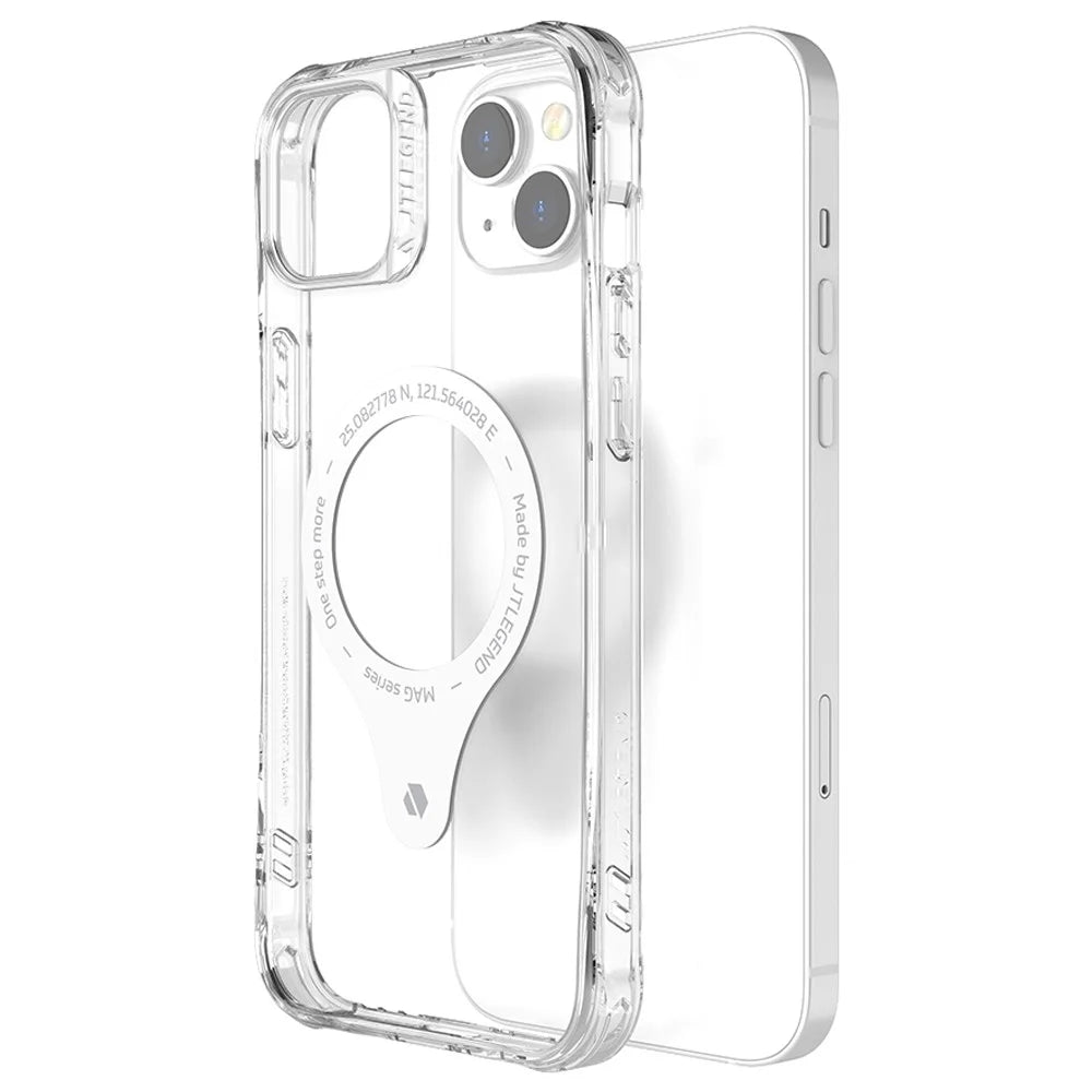 TLEGEND DX MAG Anti-scratch Phone Case for iPhone 14, Military Grade TPU + PC Anti-drop Phone Cover with Camera Frame Support Wireless Charging - Transparent - 3