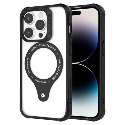 TLEGEND DX MAG Magnetic Phone Case for iPhone 14 Pro Max, Military Grade Drop-proof TPU + PC Phone Cover with Camera Frame - Black - 1