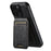 SUTENI M5 For iPhone 16 Pro Magnetic Case with Card Bag Cowhide Texture Leather Phone Back Cover - Black - 4