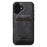 SUTENI M5 For iPhone 16 Magnetic Case with Card Bag Cowhide Texture Leather Phone Back Cover - Black - 1