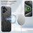 SUTENI M5 For iPhone 16 Magnetic Case with Card Bag Cowhide Texture Leather Phone Back Cover - Black - 5