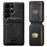 SUTENI M5 For Samsung Galaxy S24 Ultra Magnetic Case with Card Bag Cowhide Texture Leather Phone Back Cover - Black - 2