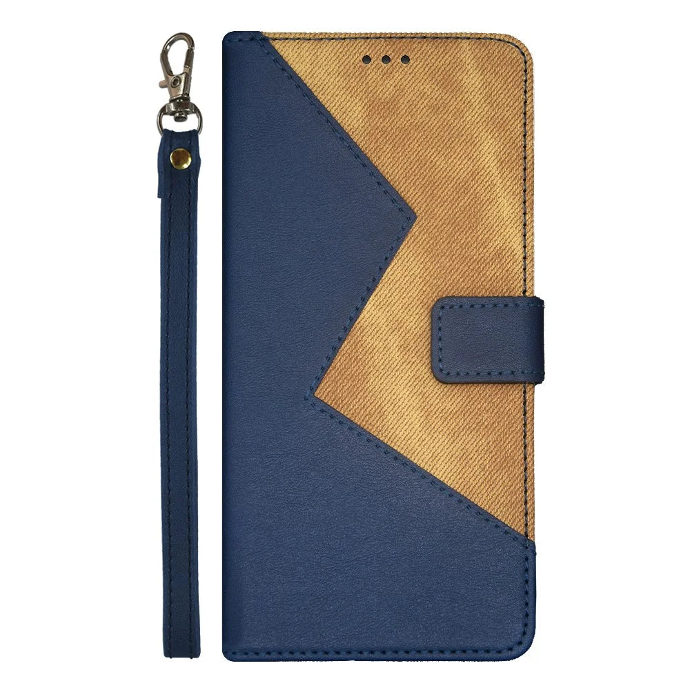 IDEWEI For Asus ROG Phone 9 5G Case Card Slots Splicing Color Leather Phone Cover - Blue - 4
