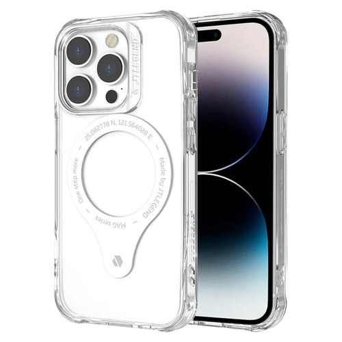TLEGEND DX MAG Military Grade Phone Case for iPhone 14 Pro, TPU + PC Anti-drop Phone Cover with Camera Frame Support Wireless Charging - Transparent - 1