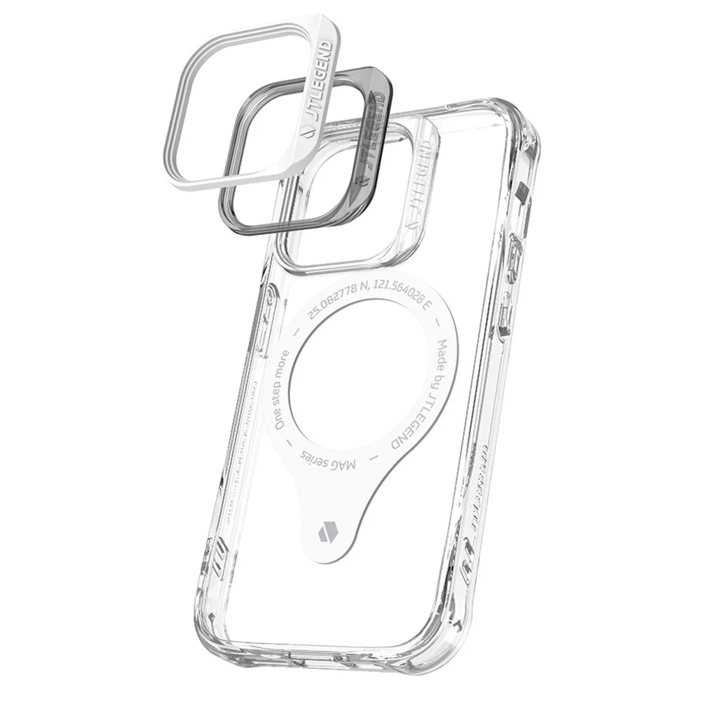TLEGEND DX MAG Military Grade Phone Case for iPhone 14 Pro, TPU + PC Anti-drop Phone Cover with Camera Frame Support Wireless Charging - Transparent - 2