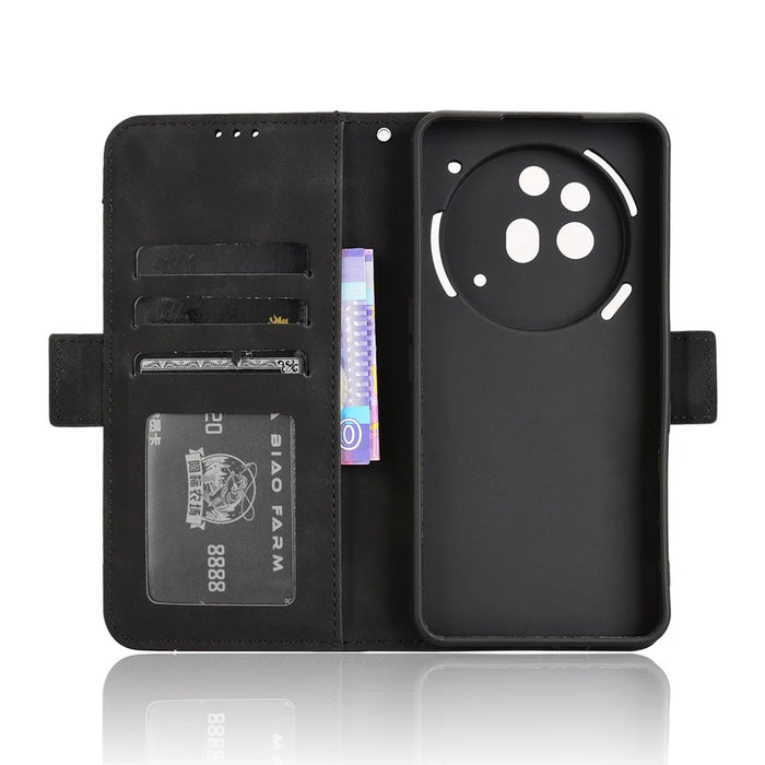 For Nothing Phone (3a) Pro Leather Case Phone Wallet Cover with Multiple Card Slots - Black - 6