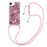 For iPhone 17e / 16e TPU Case Quicksand Design Phone Cover with Lanyard - Rose Gold / Hearts - 3