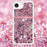 For iPhone 17e / 16e TPU Case Quicksand Design Phone Cover with Lanyard - Rose Gold / Hearts - 4