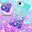 For iPhone 17e / 16e TPU Case Gradient Quicksand Phone Back Cover - Sky Blue+Purple - 5