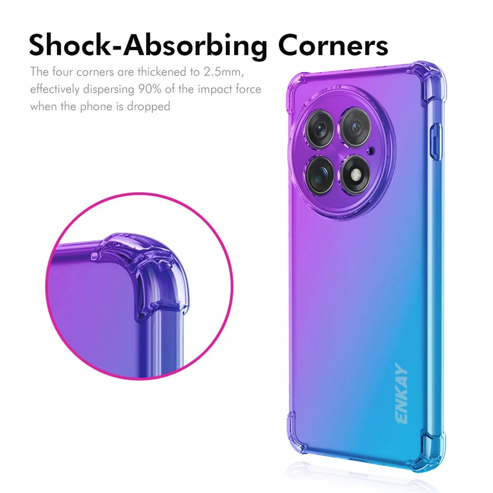 ENKAY For OnePlus 13 TPU Case  Thickened Four Corner Drop-proof Phone Back Cover - Purple / Blue - 2