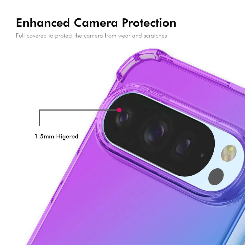 ENKAY For Google Pixel 9 Pro / Google Pixel 9 TPU Case  Thickened Four Corner Drop-proof Phone Back Cover - Purple / Blue - 4