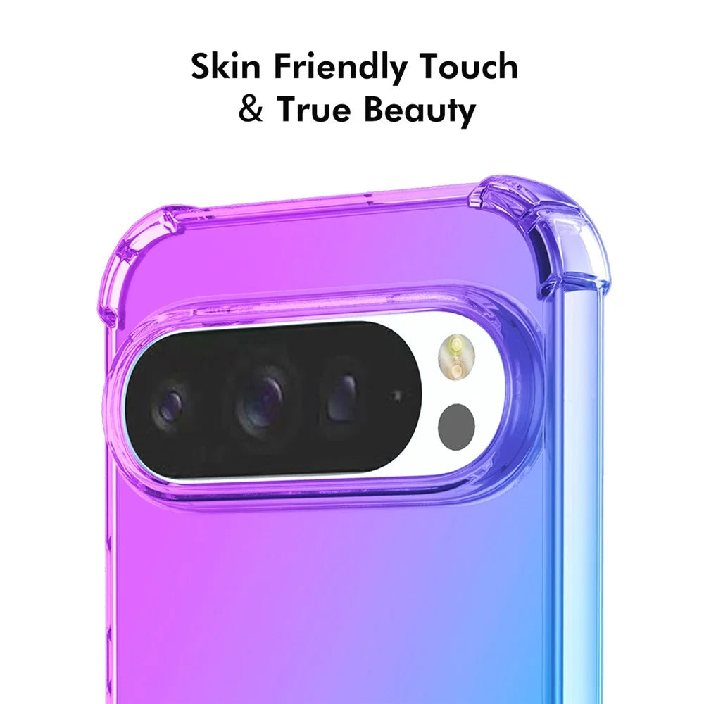 ENKAY For Google Pixel 9 Pro / Google Pixel 9 TPU Case  Thickened Four Corner Drop-proof Phone Back Cover - Purple / Blue - 5
