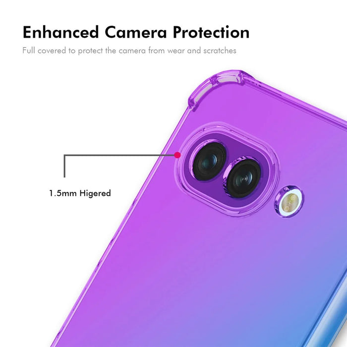 ENKAY For Google Pixel 9a TPU Case  Thickened Four Corner Drop-proof Phone Back Cover - Purple / Blue - 4