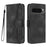 For Google Pixel 10 Pro / Pixel 9 / Pixel 9 Pro / Pixel 10 Leather Case Wallet Stand Smile Imprinted Phone Cover with Strap - Black - 1